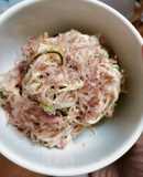 鮭と野沢菜昆布の出汁マヨ変わりそうめん