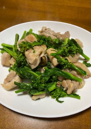 春の味 菜の花と鶏肉炒め-レシピのメイン写真
