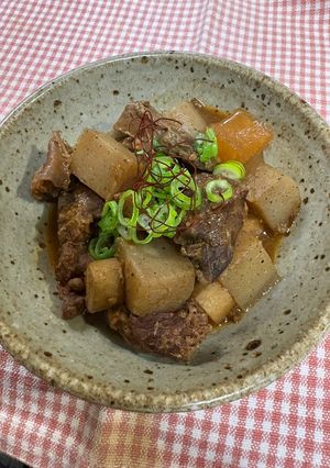 牛すじ肉でどて煮風（圧力鍋使用）-レシピのメイン写真