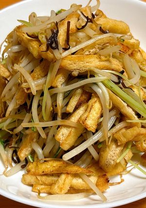 節約レシピ！油揚げともやしのだし醤油炒め-レシピのメイン写真