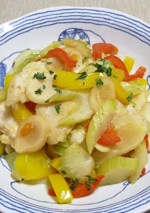 鶏胸肉とセロリの新生姜甘酢漬け炒め-レシピのメイン写真