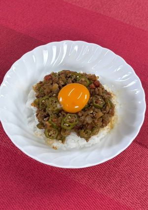 オクラのとろとろキーマカレー-レシピのメイン写真