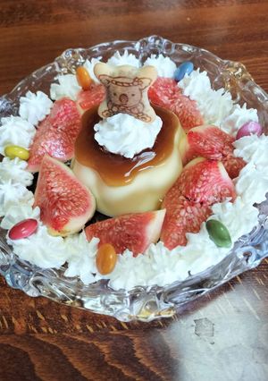 いちじく【プリンアラモード】可愛いヨ-レシピのメイン写真