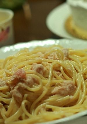 お子様大好き！クリームたらツナパスタ-レシピのメイン写真