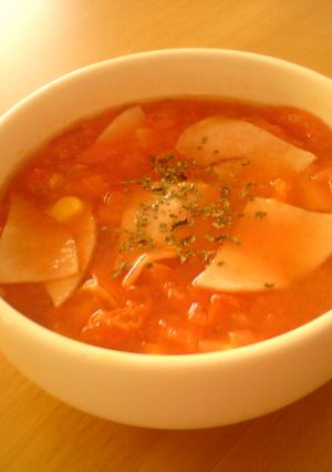 レンジでチン！簡単トマトスープ-レシピのメイン写真