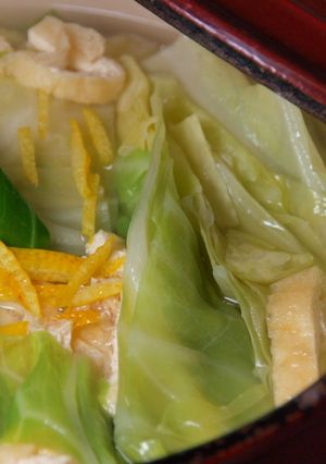 ユズ風味なキャベツとお揚げの煮びたし-レシピのメイン写真