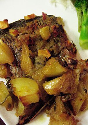 チヌとリンゴのオーブン焼き-レシピのメイン写真