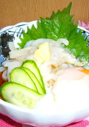 とりあえずの温玉いかそうめん-レシピのメイン写真