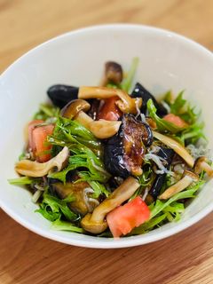 茄子としめじのあんかけサラダinごはん-レシピのメイン写真