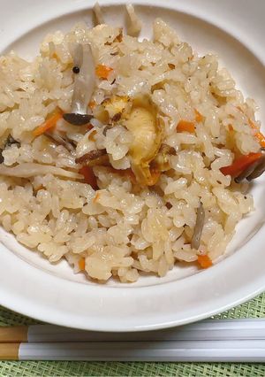 ホタテのひもの炊き込みご飯-レシピのメイン写真