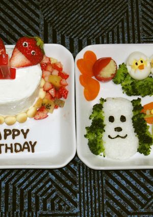 １歳誕生日プレート☆ワンワン＆うーたん-レシピのメイン写真