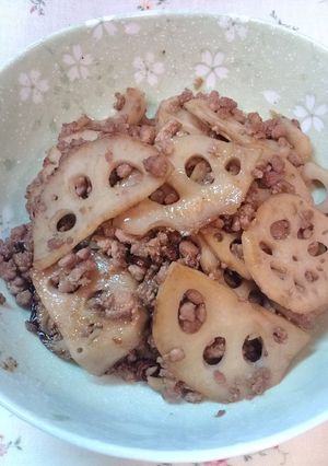 れんこんのきんぴら♫ひき肉入りで簡単！-レシピのメイン写真