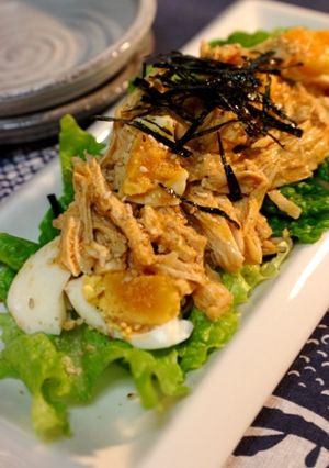 ヘルシー！蒸し鶏で焼肉サラダ風-レシピのメイン写真