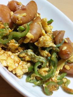 お弁当にもウインナーとピーマンの玉子炒め-レシピのメイン写真