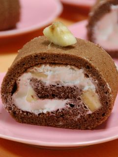 モントンでチョコバナナロールケーキ-レシピのメイン写真