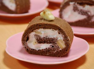 モントンでチョコバナナロールケーキ-レシピのメイン写真