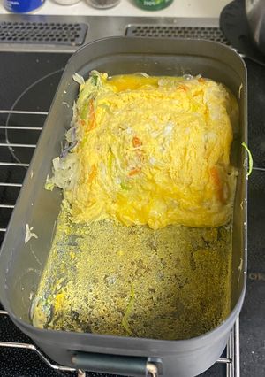 キャンプ飯！カット野菜で簡単とん平焼き！-レシピのメイン写真