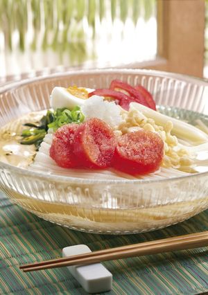 麺＆明太子♪明太子の冷やしだしうどん-レシピのメイン写真