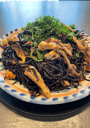 舞茸とひじきといわしのペペロンチーノ風-レシピのメイン写真