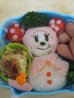 キャラ弁 雪だるまミニー 2009-レシピのメイン写真