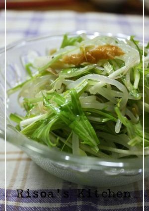 水菜とちくわの塩ドレッシングサラダ☆-レシピのメイン写真