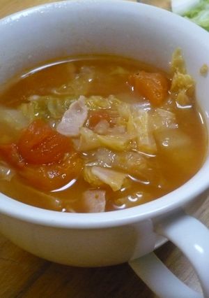イタリアーンなトマトとハクサイスープ-レシピのメイン写真