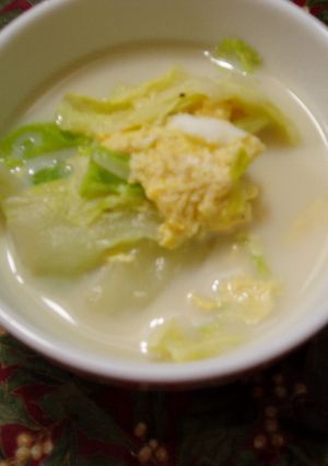 白菜&玉子の中華ミルクスープ-レシピのメイン写真