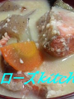 甘酒で!お手軽&簡単☆ 鮭の粕汁♪-レシピのメイン写真