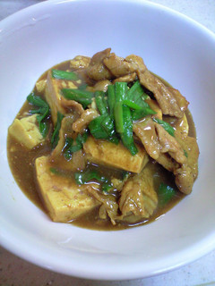カレー味の豚ニラ豆腐-レシピのメイン写真