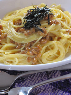 卵かけ風納豆パスタ-レシピのメイン写真