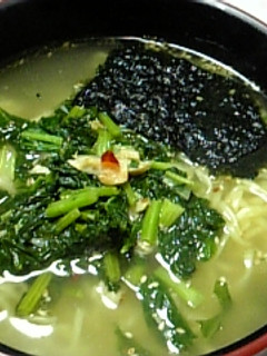 ★カブの葉&イカ燻炒めon北京風拉麺★-レシピのメイン写真