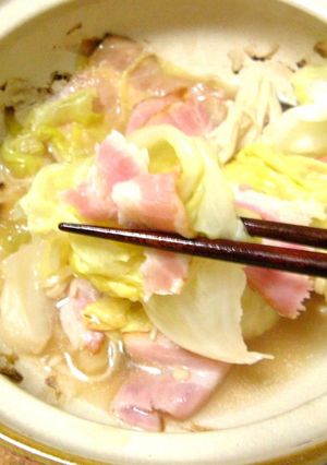土鍋で簡単！ベーコンとキャベツの蒸し野菜-レシピのメイン写真