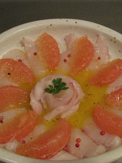 白身魚のカルパッチョ♪フルーツソースで☆-レシピのメイン写真