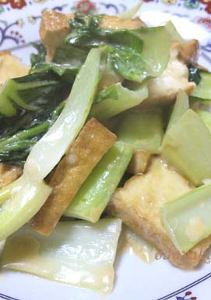 厚揚げと青梗菜のオイマヨ炒め-レシピのメイン写真