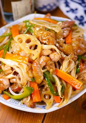 秋の味覚たっぷり🍚とろとろ甘酢あんの野菜炒め🤩🍁-レシピのメイン写真
