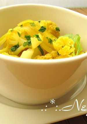 ∮カレー味ღカリフラワーセロリの蒸し煮∮-レシピのメイン写真