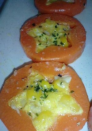型抜きにんじんリメイク★マヨコーン焼き-レシピのメイン写真