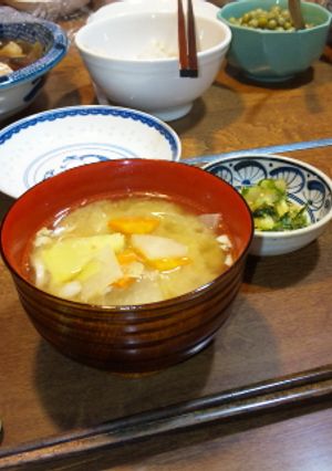 楽ちん♪おﾀﾞｼとらずにｺｸうま豚汁-レシピのメイン写真