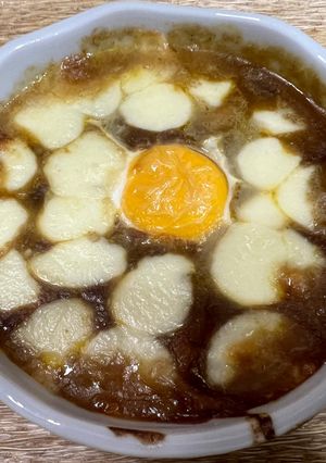 モッツァレラチーズの月見焼きカレー-レシピのメイン写真