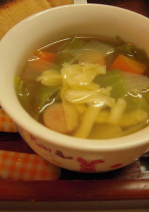 朝食にお薦め♪　ポトフ風コンソメスープ-レシピのメイン写真