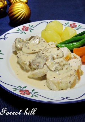鶏ムネ肉のマスタードクリームソース-レシピのメイン写真