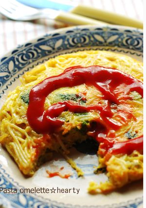 パスタオムレツ　残ったパスタもごちそう！-レシピのメイン写真