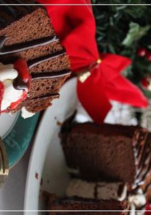 クリスマスも～チョコレートシフォンケーキ-レシピのメイン写真