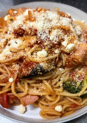 夏野菜たっぷり簡単定番のトマトパスタ-レシピのメイン写真