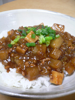 ピリ辛中華☆大根と豚ひき肉のあんかけ丼-レシピのメイン写真