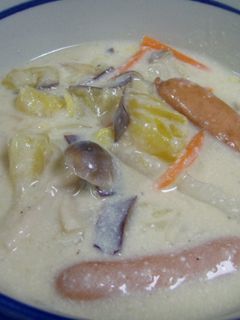 白菜の具だくさん豆乳スープ-レシピのメイン写真
