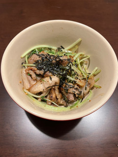 豚こま水菜のシャキシャキごま油炒め-レシピのメイン写真