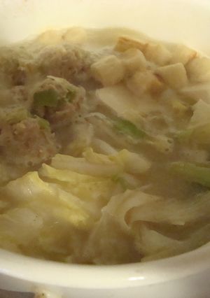 鶏団子のみそ鍋-レシピのメイン写真