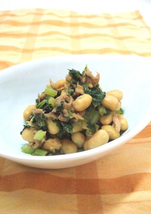ご飯がすすむ♪大根菜と大豆の炒め煮-レシピのメイン写真