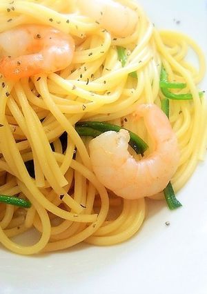 エビとほうれん草の和風パスタ♪-レシピのメイン写真